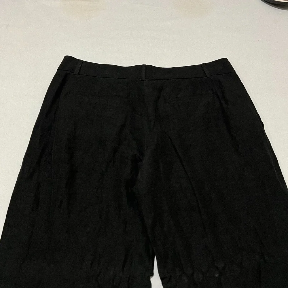 Banana Republic Womens Black Linen Blend Wide-Leg Pants Summer Office Siren 8